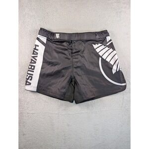 Hayabusa MMA Fight Shorts Mens XL Black White Grappling Kickboxing Training